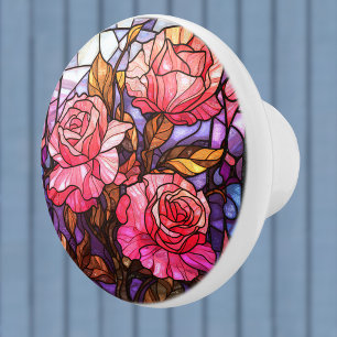 Rosa rosenträdgård med glasmålningseffekt knopp