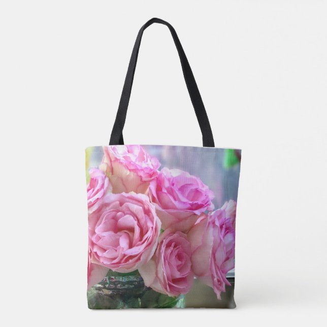 Rosa RosesTote Tygkasse (Baksida)