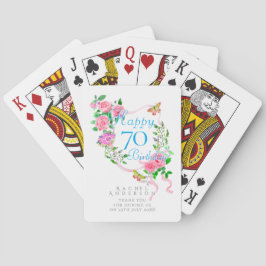 Rosa rosett 70-årsdag casinokort