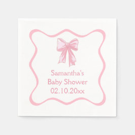 Rosa rosett baby shower pappersservett