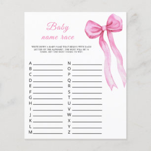 Rosa rosett-babyshower - Namntävling för bebisen