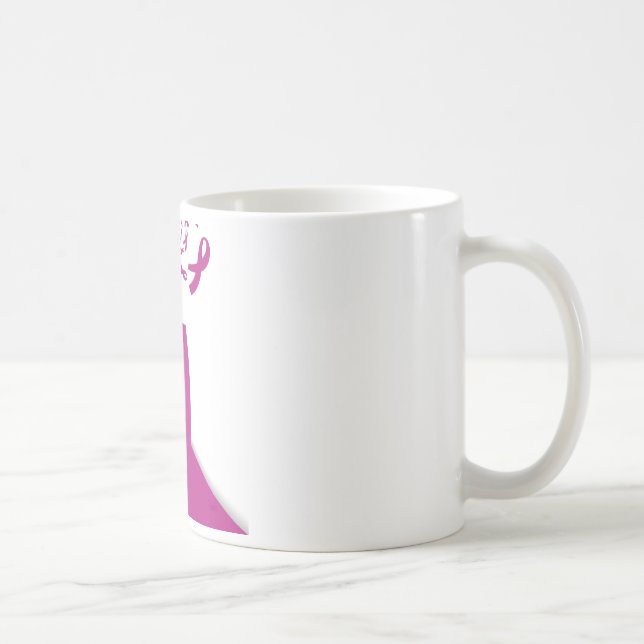 Rosa Rosett band Breast Cancer Awareness Art Print Kaffemugg (Höger)
