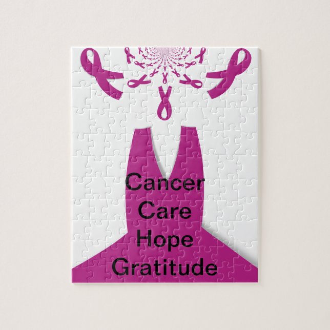 Rosa Rosett band Breast Cancer Awareness Art Print Pussel (Vertikal)