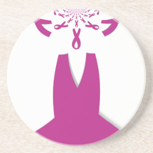 Rosa Rosett band Breast Cancer Awareness Art Print Underlägg Sandsten