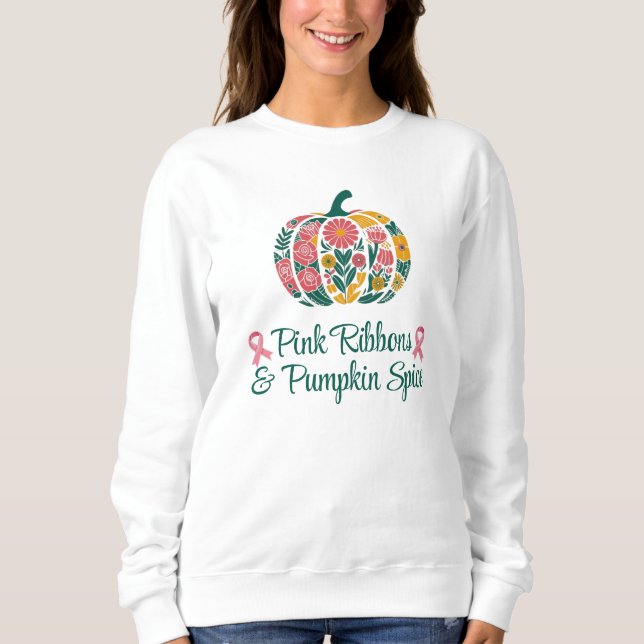 Rosa Rosett band & Pumpkin Spice - Halloween T Shirt (Framsida)
