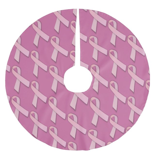 Rosa Rosett band Tiled Mönster Julgransmatta Borstad Polyester (Framsidan)