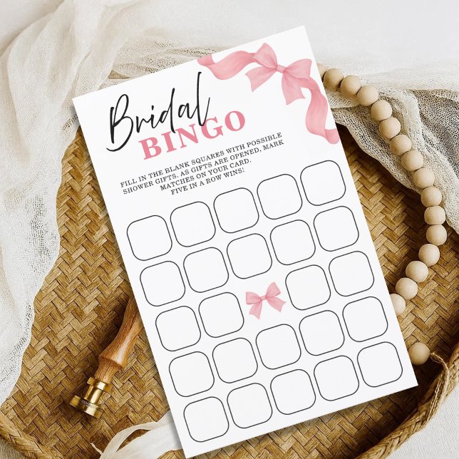 Rosa Rosett Bröllop Bingo Bröllopsfirande Spel (Skapare uppladdad)