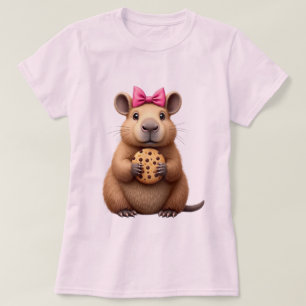 Rosa rosett Capybara Present – Söt Alla hjärtans d T Shirt