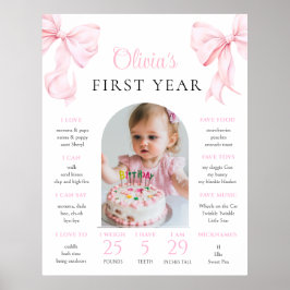 Rosa rosett födelsedagsfirande ettårsjubileum poster
