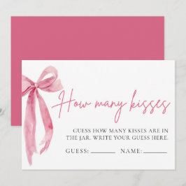 Rosa rosett Gissa hur många kyssar spel Inbjudningar