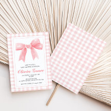 Rosa rosett och gingham snygg babyfest