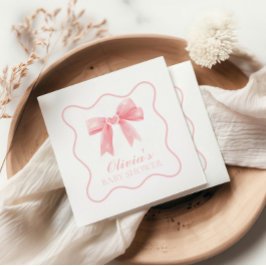 Rosa rosett och gingham snygg babyfest pappersservett