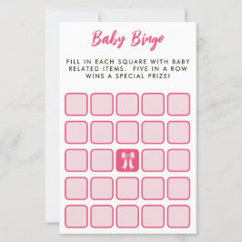 Rosa rosettbingo för baby shower
