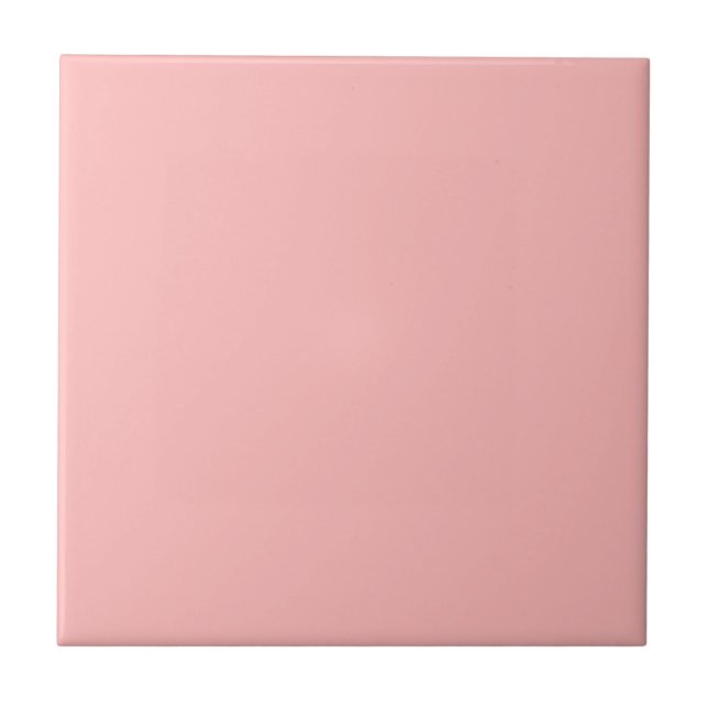 Rosa Rosette Solid Färg Pastel Skriv ut Kakelplatta (Framsidan)