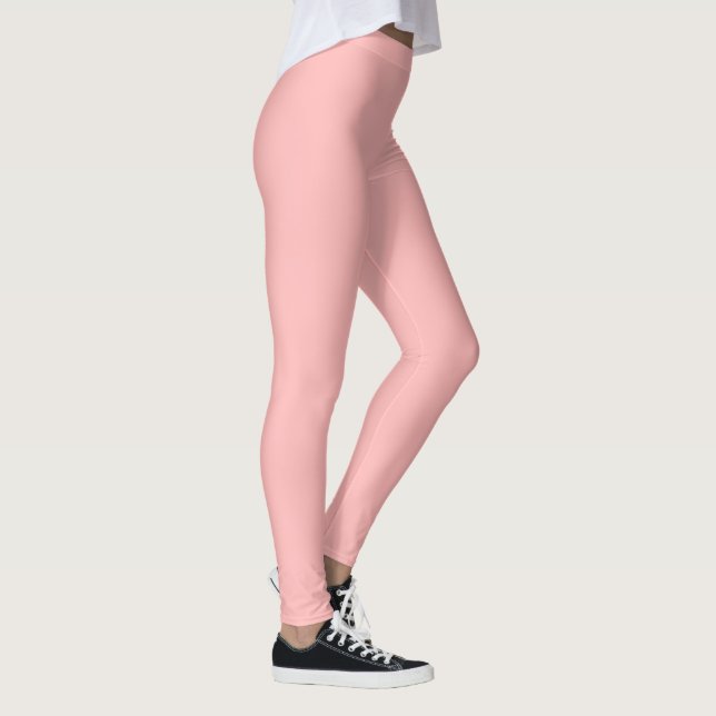 Rosa Rosette Solid Färg Pastel Skriv ut Leggings (Höger)
