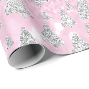 Rosa rosglitterjulgranen semestrar glädje Merr Presentpapper