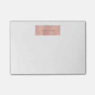 Rosa rosguld pudrar rektangellyx post-it block