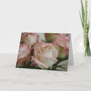 Rosa roshälsningkort kort