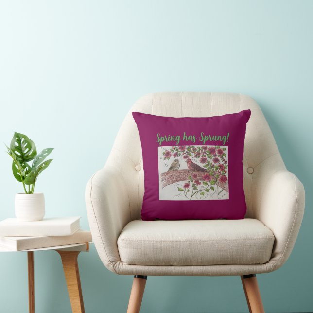 Rosa Rosie Finches Pillow Kudde (Stol)