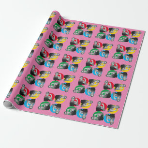 Rosa ROSIE RIVETER Skriv ut Papper radbrytning Presentpapper