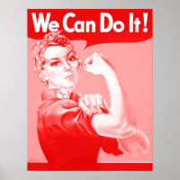 Rosa Rosie Riveter: "Vi kan göra det!" Poster