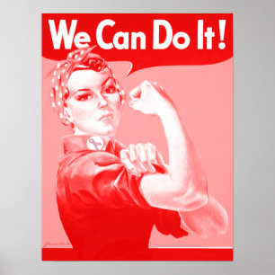 Rosa Rosie Riveter: "Vi kan göra det!" Poster