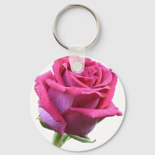 Rosa rosknoppbild Keychain Nyckelring