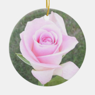 Rosa rosminnesmärke Ornament-2 Julgransprydnad Keramik