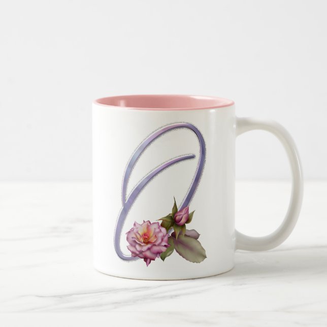 Rosa rosMonogramnolla Två-Tonad Mugg (Höger)