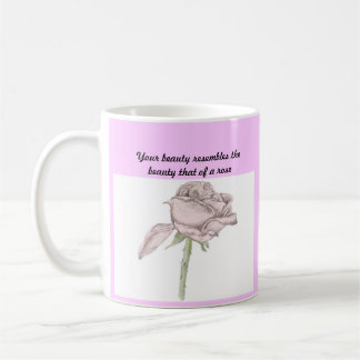 Rosa rosmugg kaffemugg