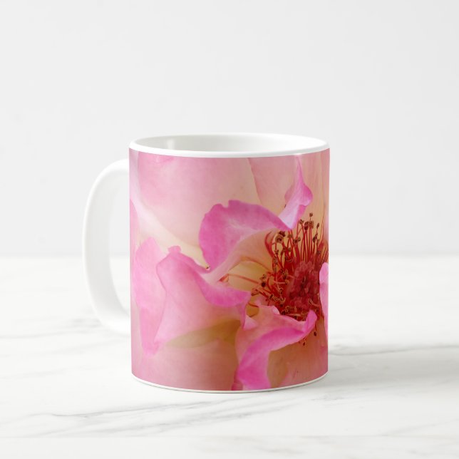 Rosa rosmuggar kaffemugg (Framsida vänster)