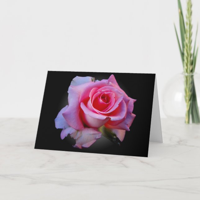 Rosa rosnotecard kort (Framsida)
