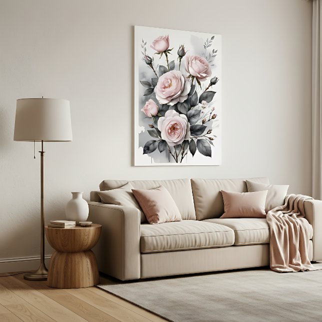 Rosa rosor akvarellmålning poster (Skapare uppladdad)