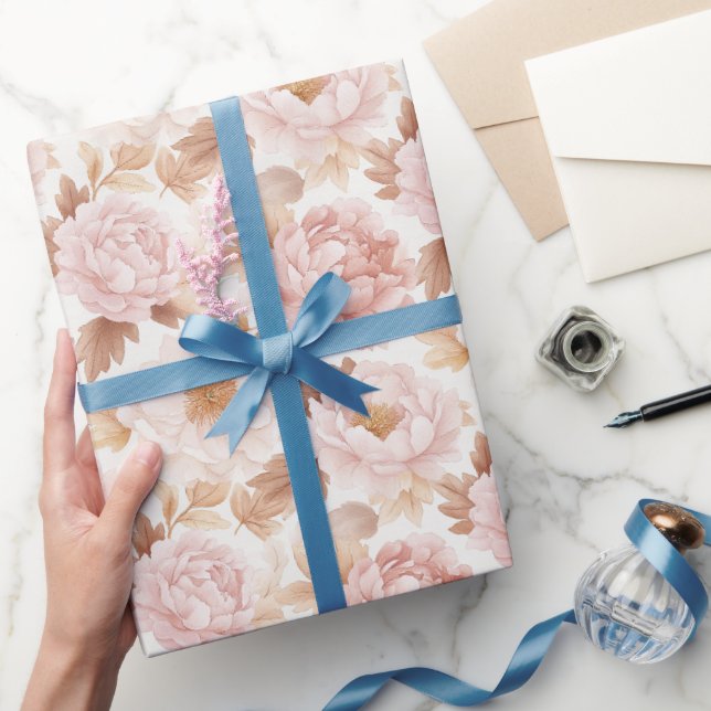 Rosa rosor Blommig bröllopsdusch Presentpapper (Gifting)