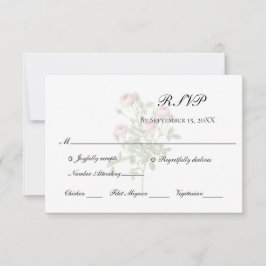 Rosa rosor Blommig Elegant Formell Klassisk Bröllo OSA Kort