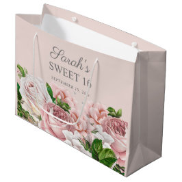 Rosa rosor Blommig Silverglitter Sweet 16