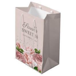 Rosa rosor Blommig Silverglitter Sweet 16