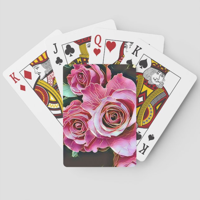 ROSA ROSOR BLOMMOR CASINOKORT (Baksidan)