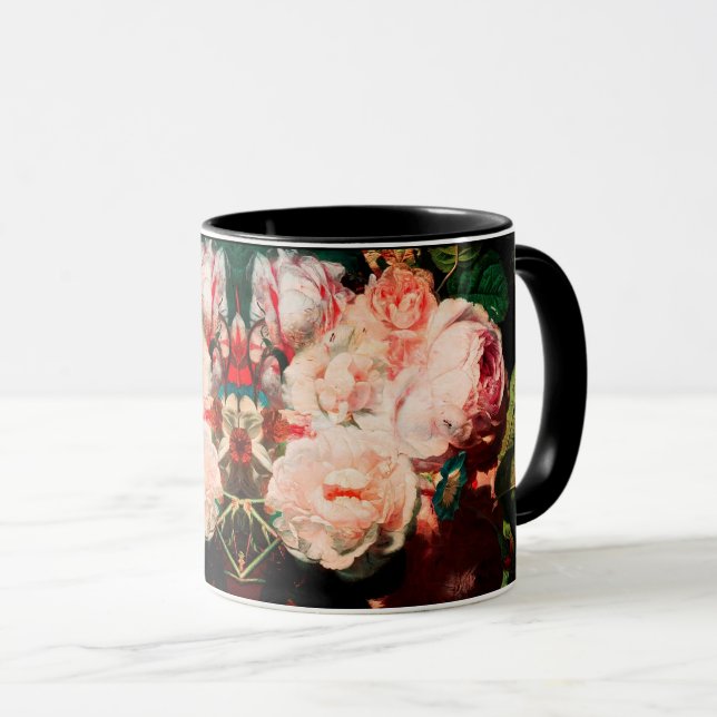 ROSA ROSOR, BLOMMOR, SVALINGAR OCH FJÄRIL MUGG (Framsida höger)