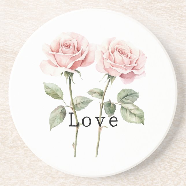 Rosa rosor blomster kärlek underlägg (Framsidan)