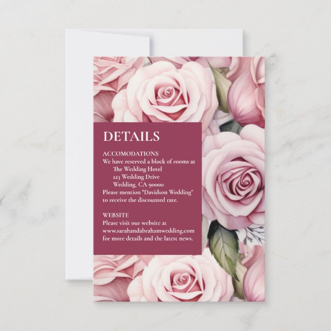 Rosa rosor Detaljer Inneslutningskort OSA Kort (Framsida)