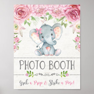 Rosa rosor elefant fotobutik rekvisita dekoration poster
