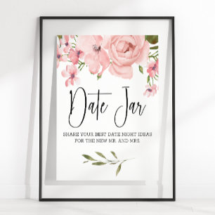 Rosa rosor Elegant blommig datum natt skylt