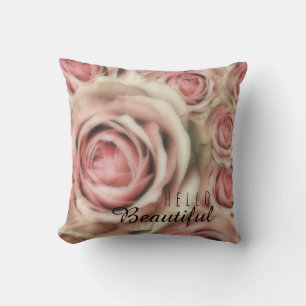 Rosa rosor Elegant Blommig Rustik Farmhouse Chic Kudde