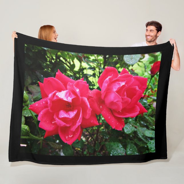 ROSA ROSOR FLÄSSMATTOR FLEECEFILT (På plats)