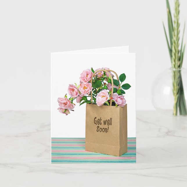 Rosa rosor för Snart frisk kort (Framsida)