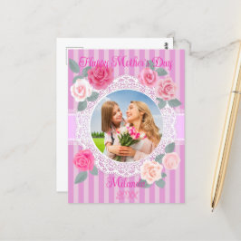 Rosa rosor Glad mors dag Vykort