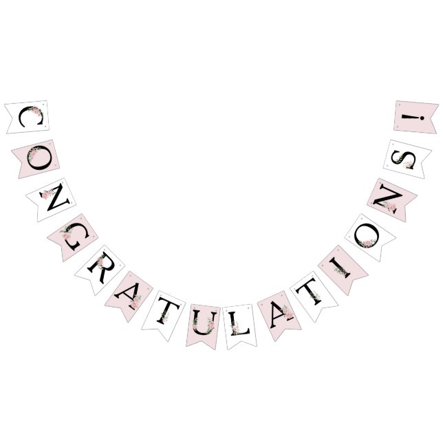 Rosa rosor GRATULERAR! Anpassningsbar fest Vimplar (Alla)