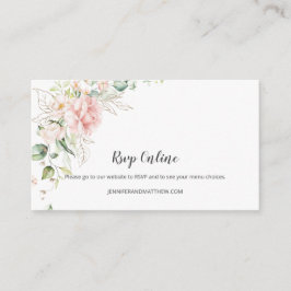 Rosa rosor guld grönska Blommig RSVP online | Tilläggskort
