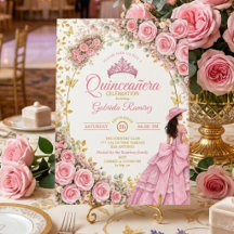 Rosa rosor gyllene fjäril västern Quinceañera